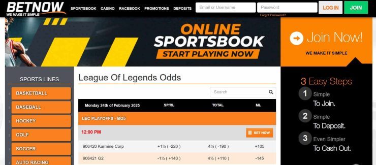california betting sites BetNow odds