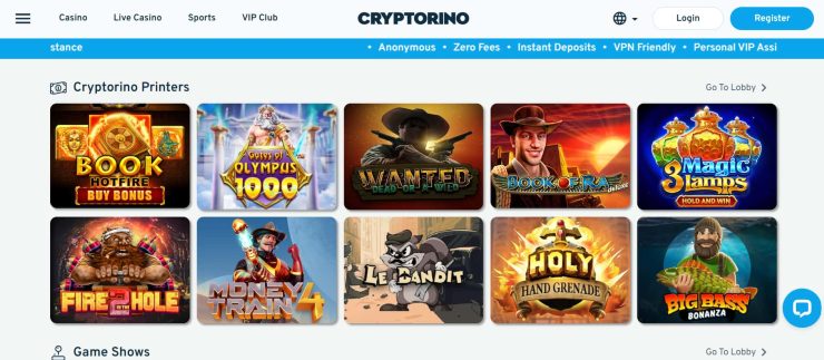 telegram casinos Cryptorino games